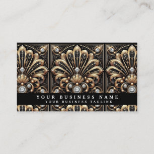 Cartes de visite Art déco diamant noir et or