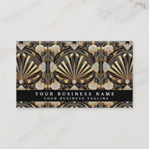 Cartes de visite Art déco noir et or Glam Diamond