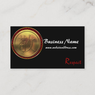 Cartes de visite asiatiques de "respect" de pièce