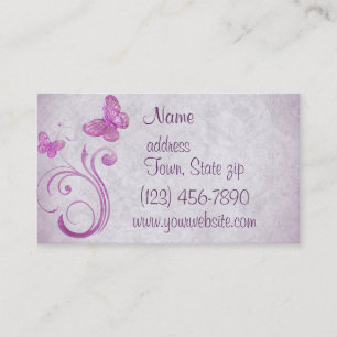 Cartes de visite assez roses de papillons