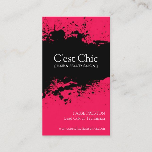 Cartes de visite audacieux de salon (Devant)