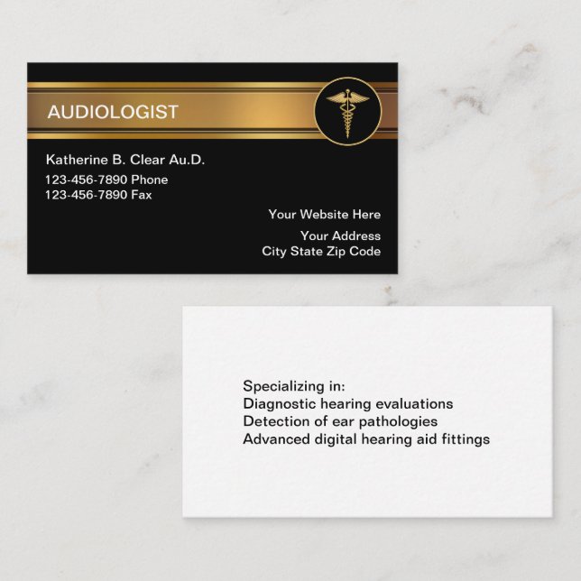 Cartes de visite audiologistes (Devant / Derrière)