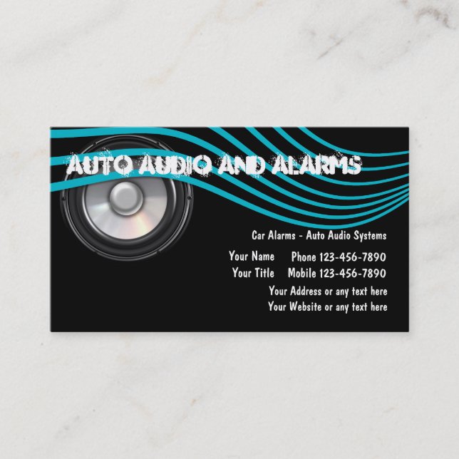 Cartes de visite automatiques d'audio et d'alarmes (Devant)
