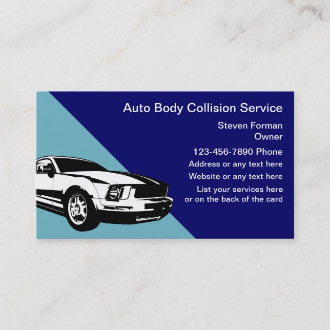 Cartes de visite automatiques de collision (Devant)