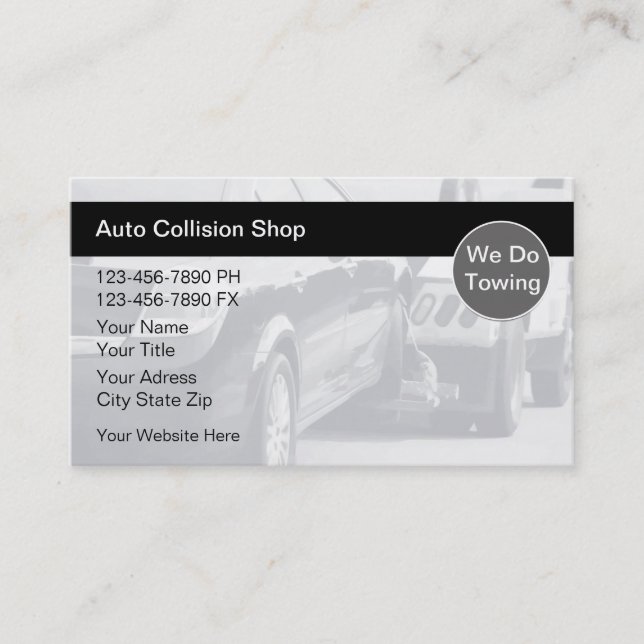 Cartes de visite automatiques de collision de (Devant)
