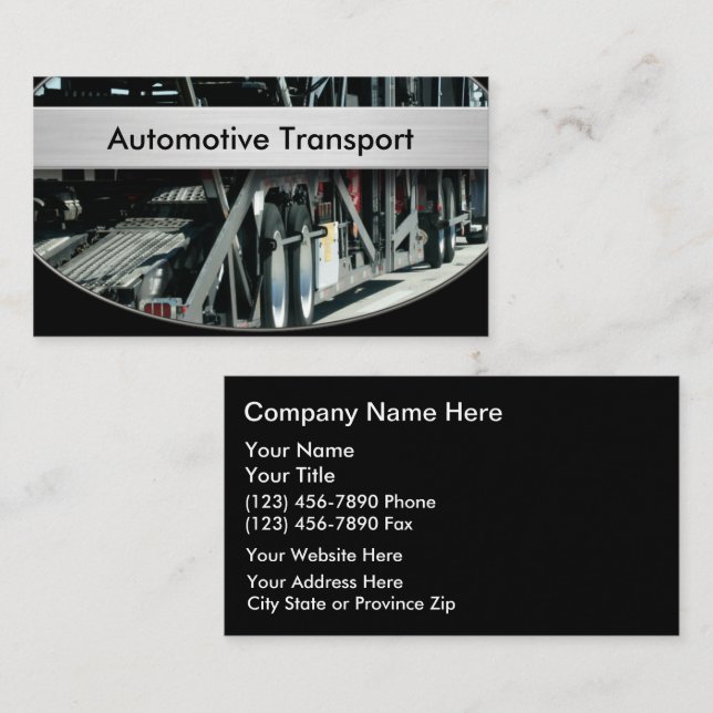 Cartes de visite automobiles (Devant / Derrière)