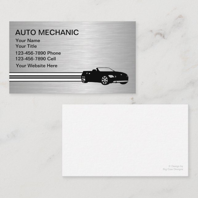 Cartes de visite automobiles (Devant / Derrière)