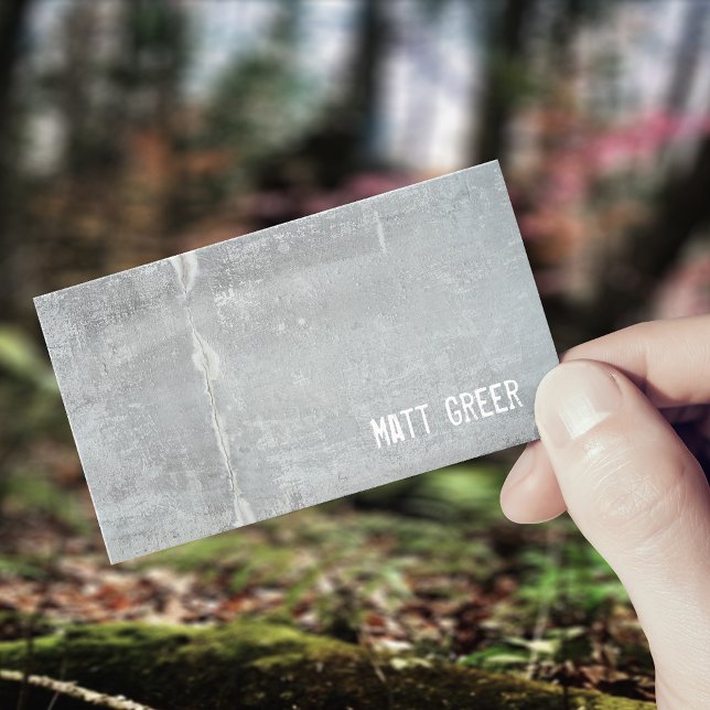 Cartes de visite avec béton frais gris rustique (Créateur téléchargé)