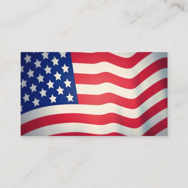 Cartes de visite avec le drapeau américain (Devant)