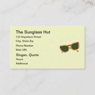 Cartes de visite avec lunettes de soleil en jaune 