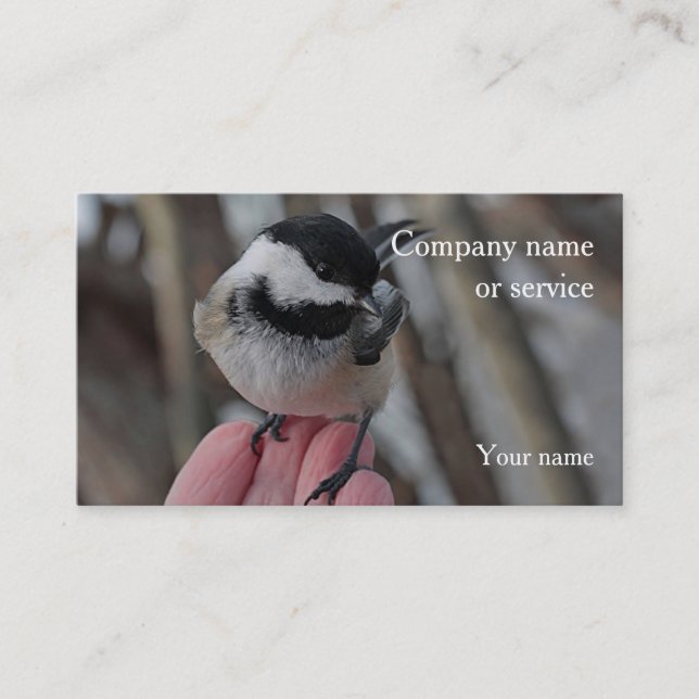 Cartes de visite avec mésange (Devant)