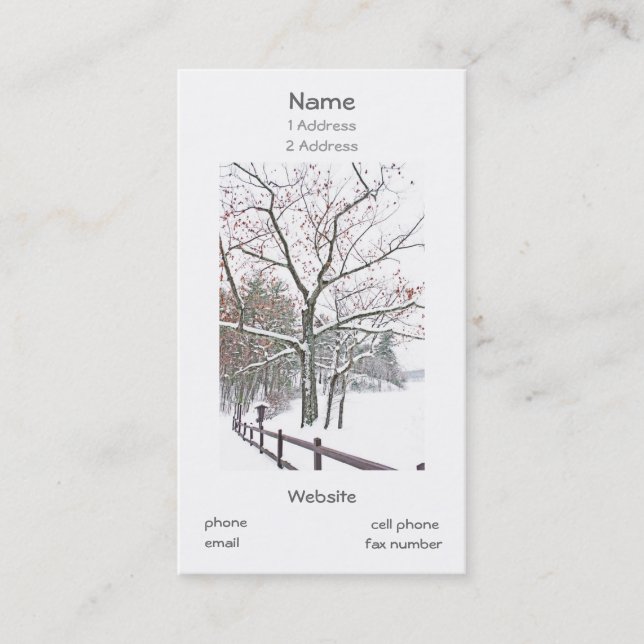 Cartes de visite avec un contact de nature (Devant)