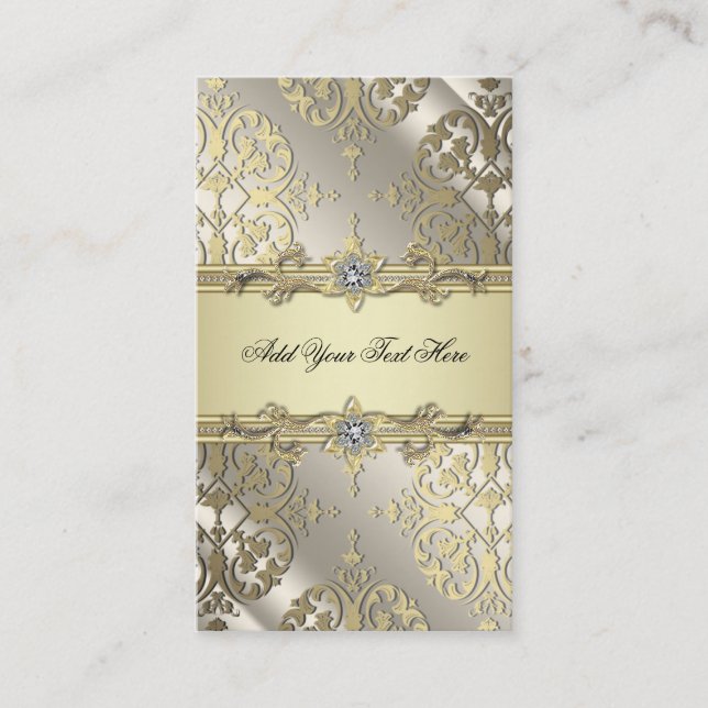 Cartes de visite Black Gold Damask (Devant)
