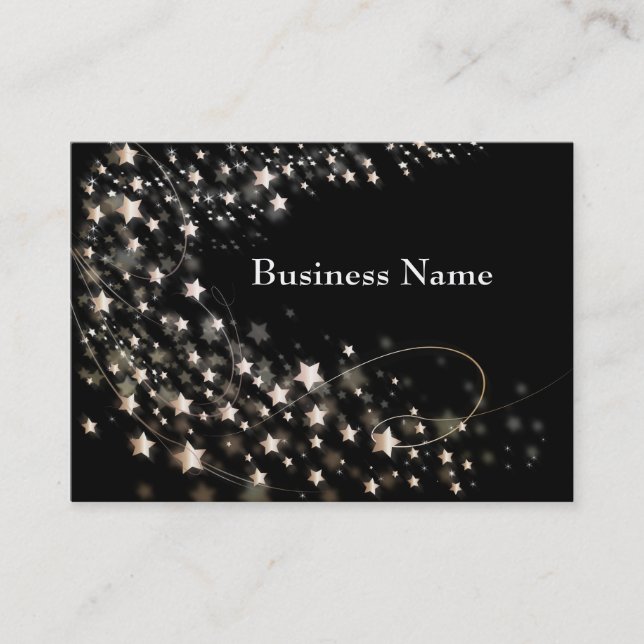 Cartes de visite Black with White/Gold Stars (Devant)