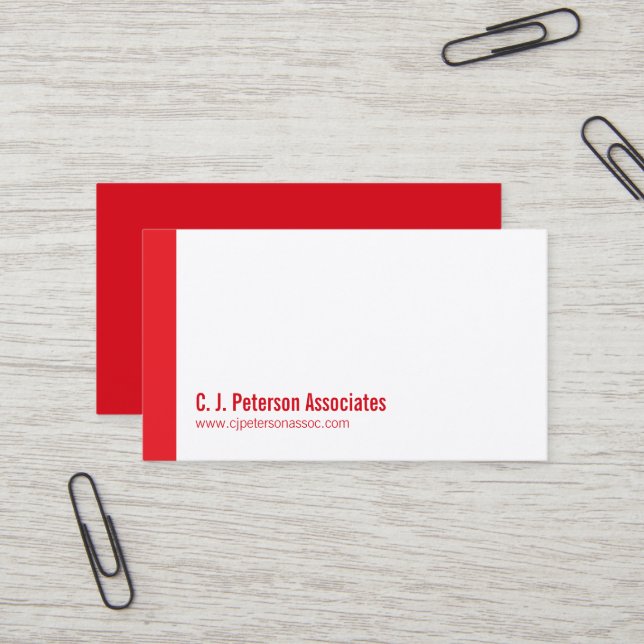 Cartes de visite blancs rouges professionnels (Devant/Arrière en situation)