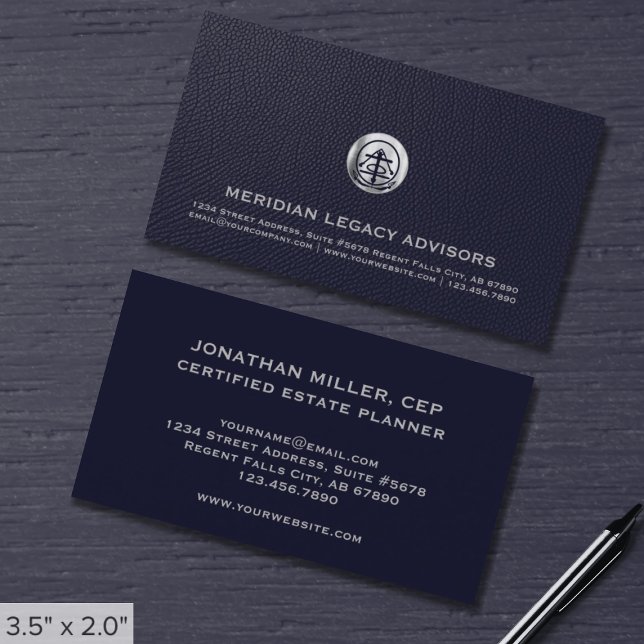 Cartes de visite bleu marine avec logo de phoque a (Créateur téléchargé)