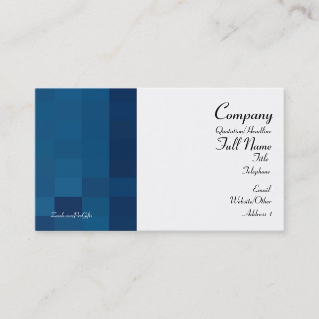 Cartes de visite bleues géométriques (Devant)