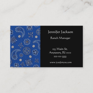 Cartes de visite bleus de Bandana