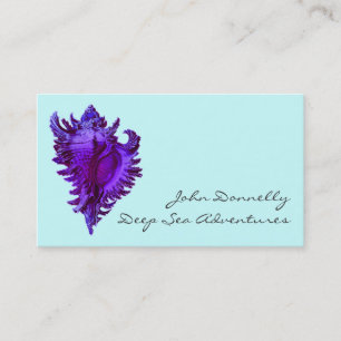 Cartes de visite bleus de Shell de mer