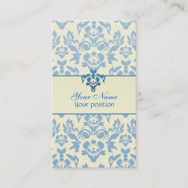 Cartes de visite bleus et blancs simples (Devant)