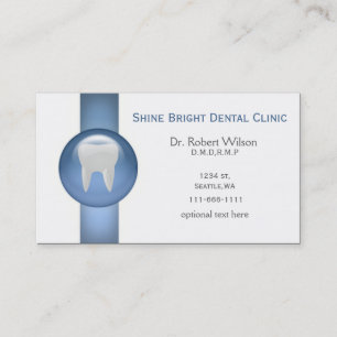 Cartes de visite Blue Dental avec carte de rendez-