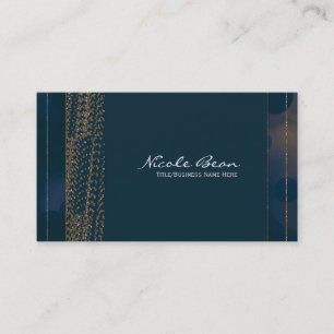 Cartes de visite Bokeh Glam Blue & Gold Chic