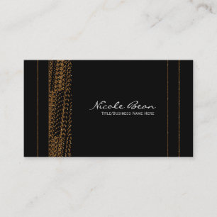 Cartes de visite Bokeh Glam noir et or chic