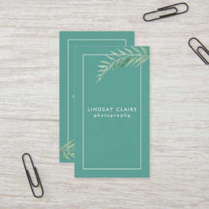 Cartes de visite botaniques turquoises