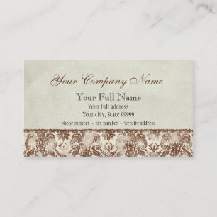 Cartes de visite Brown de Fleur di Lys Damask
