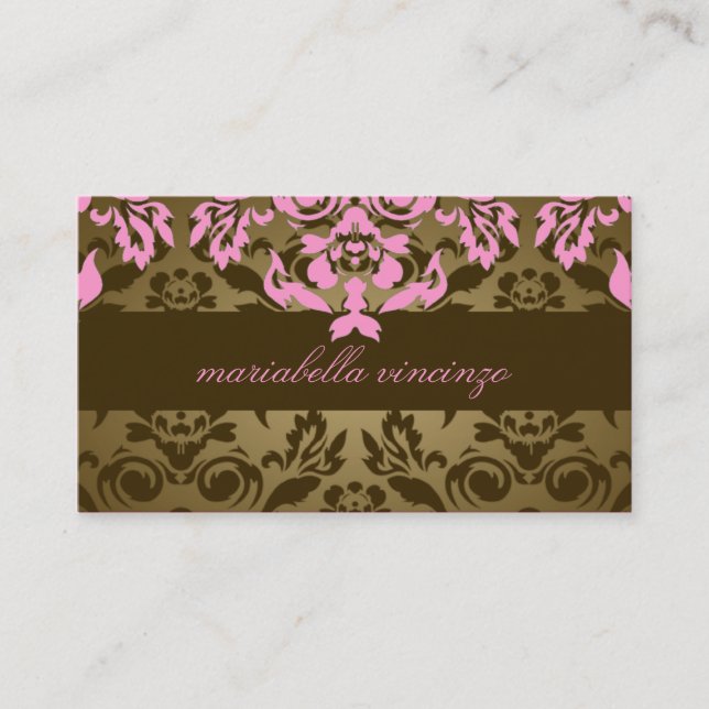 cartes de visite Brown de rose de la damassé (Devant)