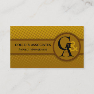 Cartes de visite Brown d'or de monogramme moderne