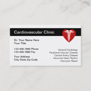 Cartes de visite cardiovasculaires Médicales