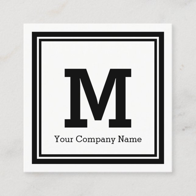 cartes de visite carrés avec logo monogramme perso (Devant)