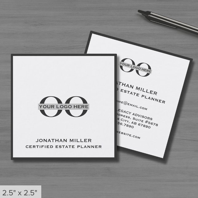 Cartes de visite Carrés simples avec logo personna (Créateur téléchargé)