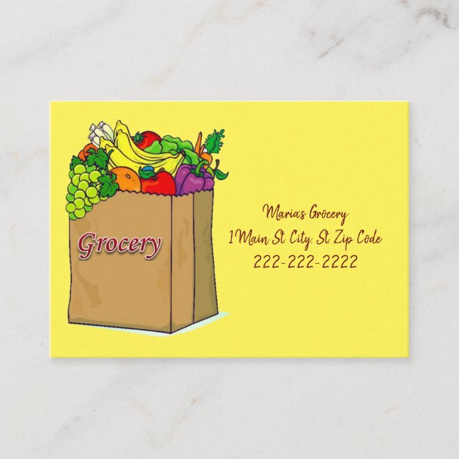 Cartes de visite, Cartes de visite de l'alimentati (Devant)