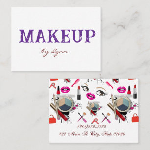 Cartes de visite, Cartes de visite violettes et bl