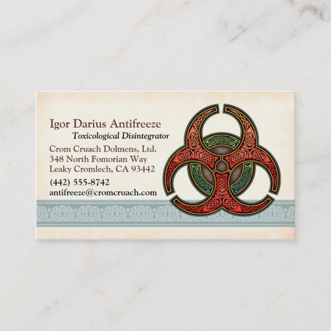 Cartes de visite celtiques de Biohazard (Devant)