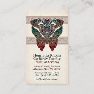Cartes de visite celtiques de conception de chats