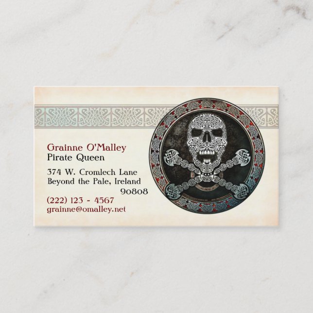 Cartes de visite celtiques de pirate (Devant)