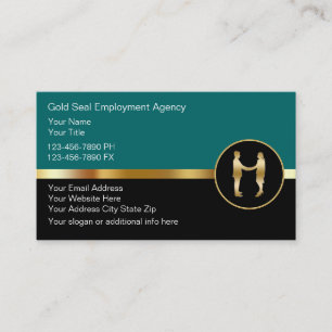 Cartes de visite chics d'agence de l'emploi