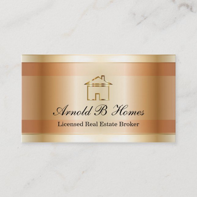 Cartes de visite chics d'agent immobilier (Devant)
