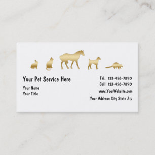 Cartes de visite chics d'animal familier