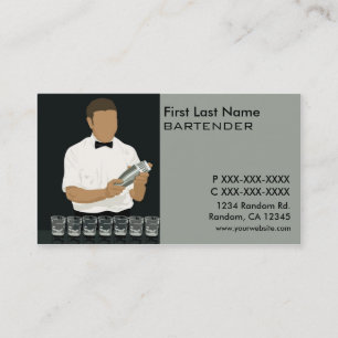 Cartes de visite chics de barman