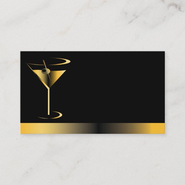 Cartes de visite chics de barman (Devant)
