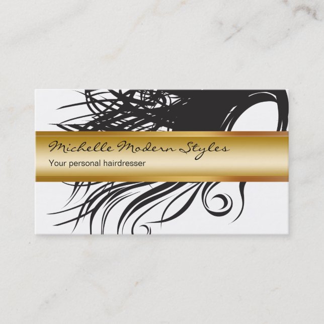 Cartes de visite chics de beauté de cheveux (Devant)