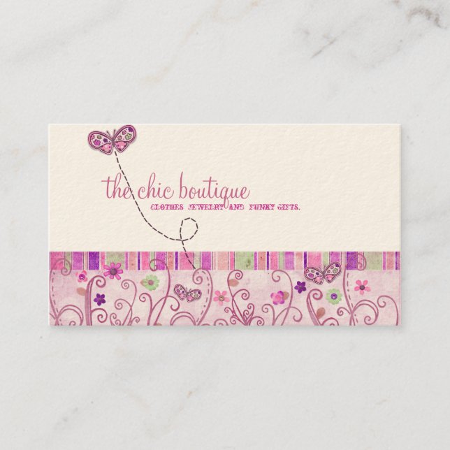 Cartes de visite chics de boutique (Devant)