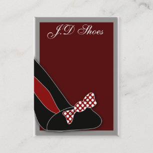 cartes de visite chics de chaussures de pois