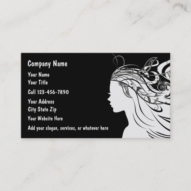 Cartes de visite chics de coiffure (Devant)