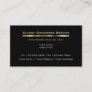 Cartes de visite chics de concierge