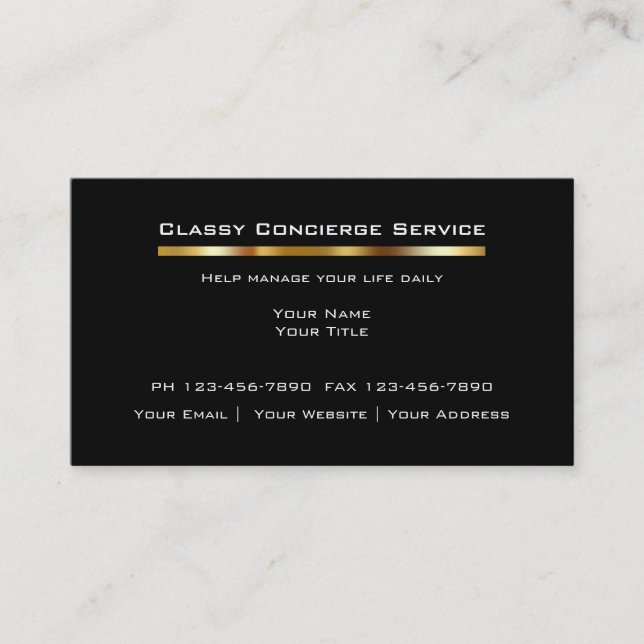 Cartes de visite chics de concierge (Devant)